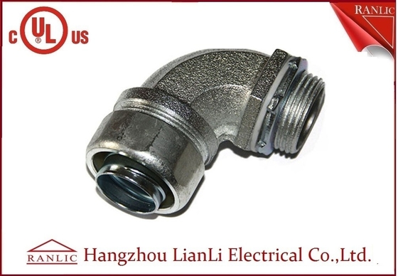 China 1/2“ UL listete wasserdichten formbares Eisen-Stahlriegel auf, das flexibles Isolierverbindungsstück 90 Grad galvanisierte fournisseur