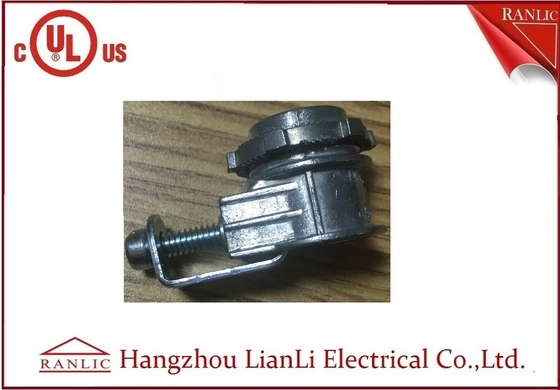 China Grey Galvanized Saddle Connector 3/8&quot; 1/2“ für metallisches flexibles Rohr UL CUL listete auf fournisseur