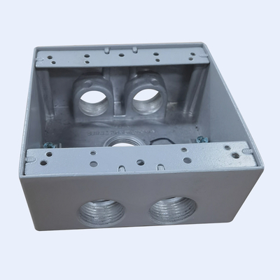 China PVC beschichtete wasserdichtes Aluminiumanschlusskasten-Grau 4Holes 2-1/8“ tief fournisseur