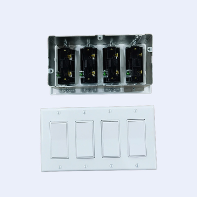 Gruppen-Wandsteckdose-Schalter der Fertigbauweise-4 mit Sockel-Stecker-elektrischem Draht fournisseur
