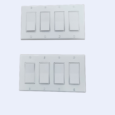 Gruppen-Wandsteckdose-Schalter der Fertigbauweise-4 mit Sockel-Stecker-elektrischem Draht fournisseur